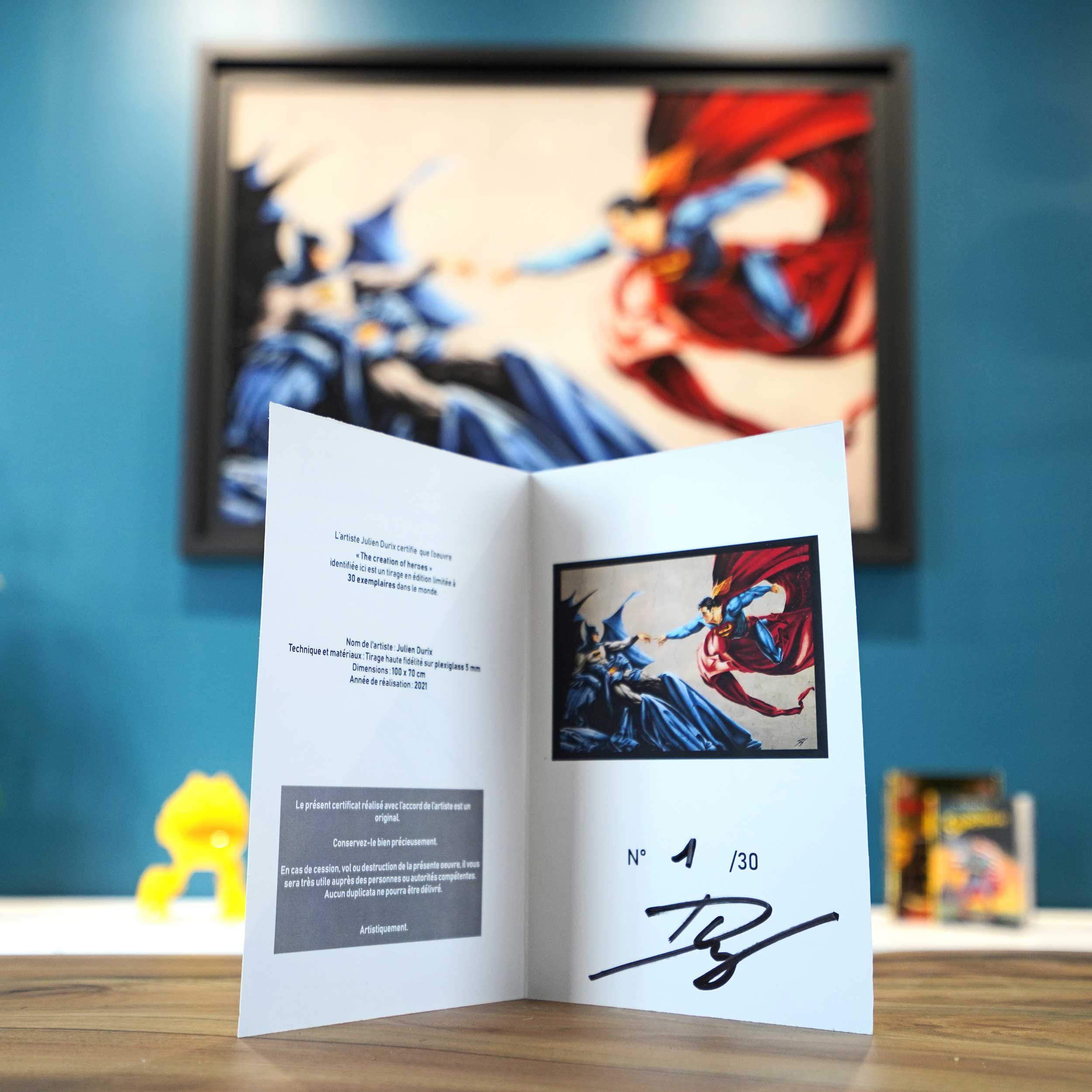 " The creation of heroes " Édition Prestige sur Plexiglas