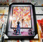 "First painting Pink version" Édition Prestige sur Plexiglas - Encadrement caisse américaine