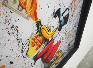 "Raining dollars" Édition Prestige sur Plexiglas - Encadrement caisse américaine